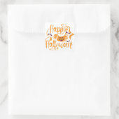 Happy Halloween-Kürbislaterne Quadratischer Aufkleber (Tasche)