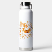 Happy Halloween-Kürbislaterne Trinkflasche (Rückseite)