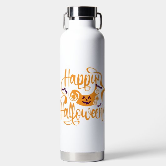 Happy Halloween-Kürbislaterne Trinkflasche (Vorderseite)