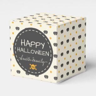 Happy Halloween. Kürbislaterne White Polka Dots Geschenkschachtel
