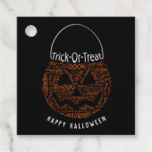 Happy Halloween Kürbislaterne Word Art Black Geschenkanhänger (Vorderseite)
