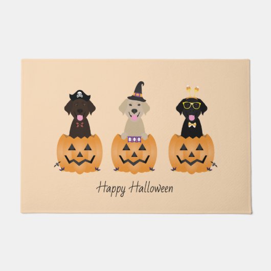 Happy Halloween Labrador Retriever Dogs Pumpkin Fußmatte (Vorderseite)