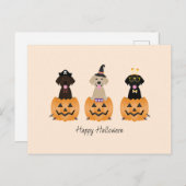 Happy Halloween Labrador Retriever Dogs Pumpkin Postkarte (Vorne/Hinten)