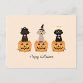 Happy Halloween Labrador Retriever Dogs Pumpkin Postkarte (Vorderseite)