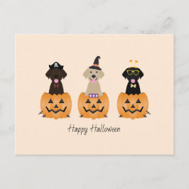 Happy Halloween Labrador Retriever Dogs Pumpkin Postkarte