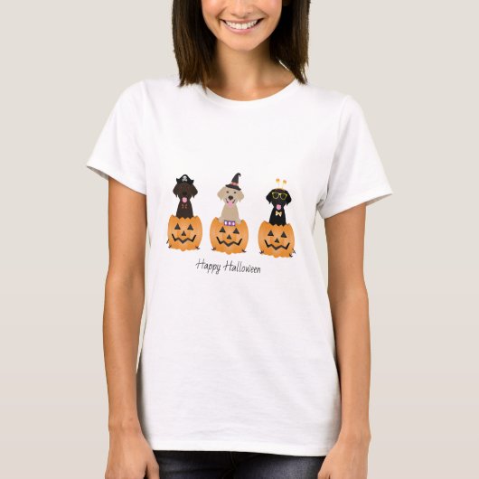 Happy Halloween Labrador Retriever Dogs Pumpkin T-Shirt (Vorderseite)