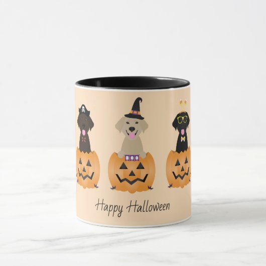Happy Halloween Labrador Retriever Dogs Pumpkin Tasse (Zentrum)