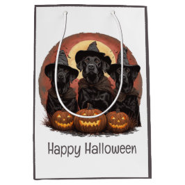 Happy Halloween Labrador Retriever Hunde Hexenhats Mittlere Geschenktüte