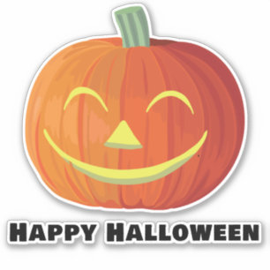 Happy Halloween Lächeln Pumpkin Aufkleber