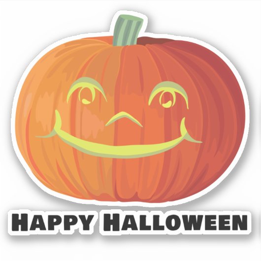 Happy Halloween Lächeln Pumpkin Sticker (Vorderseite)