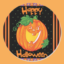 Happy Halloween Laghing Pumpkin 20 Stickers