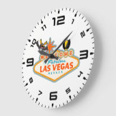 Happy Halloween Las Vegas Style Große Wanduhr (Winkel)