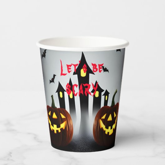 Happy Halloween Lasst uns Beängstigenden Jack 'o L Pappbecher (Rückseite)