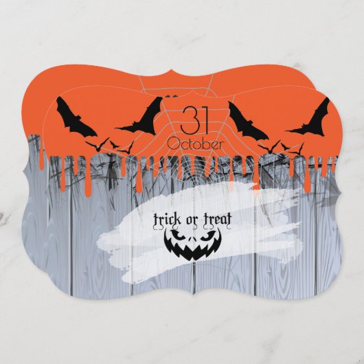 Happy Halloween "Leckerei oder Trick" Einladung (Vorne/Hinten)