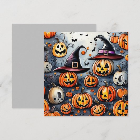Happy Halloween Leckerei oder Tricks Design Dankeskarte (Vorne/Hinten)