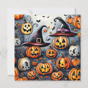Happy Halloween Leckerei oder Tricks Design Dankeskarte
