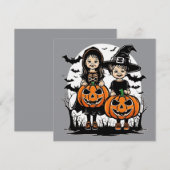 Happy Halloween Leckerei oder Tricks Design Dankeskarte (Vorne/Hinten)
