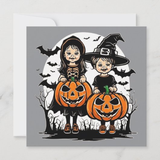 Happy Halloween Leckerei oder Tricks Design Dankeskarte (Vorderseite)