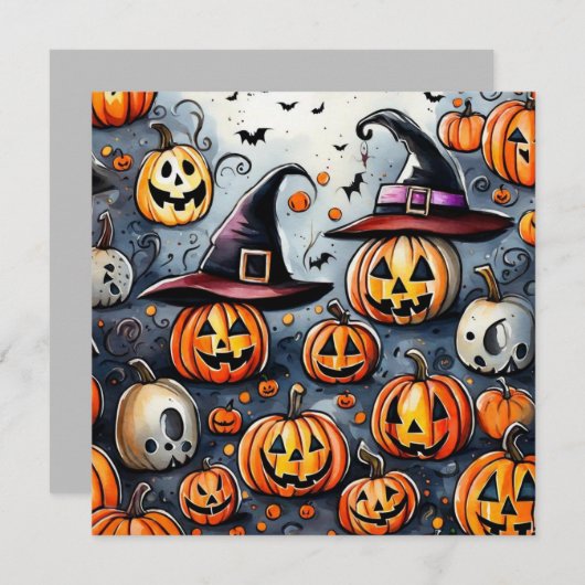 Happy Halloween Leckerei oder Tricks Design Einladung (Vorne/Hinten)