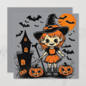 Happy Halloween Leckerei oder Tricks Design Einladung (Vorne/Hinten)