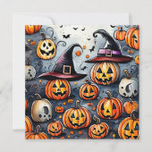 Happy Halloween Leckerei oder Tricks Design Einladung (Vorderseite)