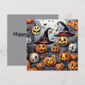 Happy Halloween Leckerei oder Tricks Design Feiertagskarte (Vorne/Hinten)