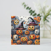Happy Halloween Leckerei oder Tricks Design Feiertagskarte (Stehend Vorderseite)