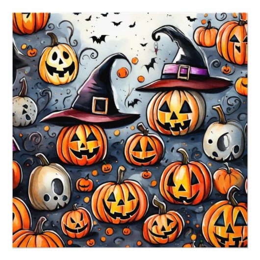 Happy Halloween Leckerei oder Tricks Design Fotodruck (Vorne)