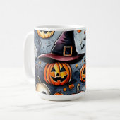 Happy Halloween Leckerei oder Tricks Design Kaffeetasse (Vorderseite Links)