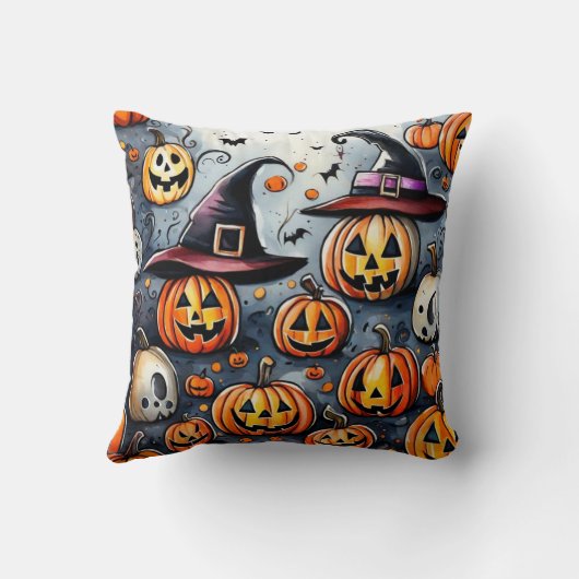 Happy Halloween Leckerei oder Tricks Design Kissen (Rückseite)