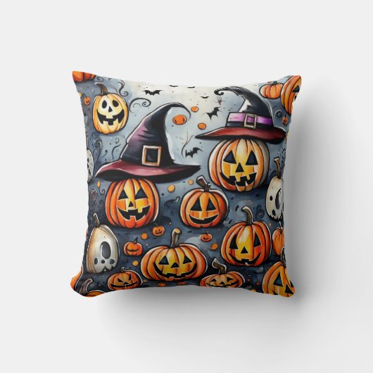 Happy Halloween Leckerei oder Tricks Design Kissen (Vorderseite)
