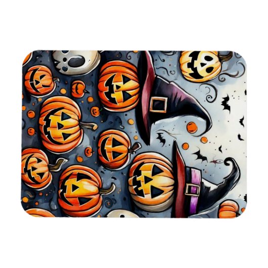 Happy Halloween Leckerei oder Tricks Design Magnet (Horizontal)
