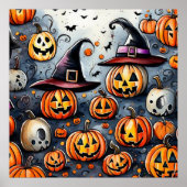 Happy Halloween Leckerei oder Tricks Design Poster (Vorne)