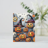 Happy Halloween Leckerei oder Tricks Design Postkarte (Stehend Vorderseite)