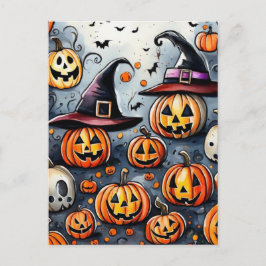 Happy Halloween Leckerei oder Tricks Design Postkarte