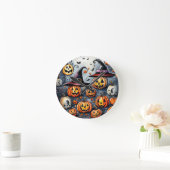 Happy Halloween Leckerei oder Tricks Design Runde Wanduhr (Zuhause)