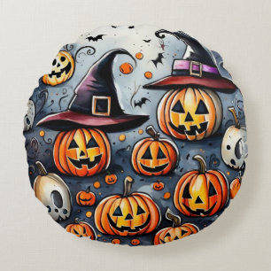 Happy Halloween Leckerei oder Tricks Design Rundes Kissen