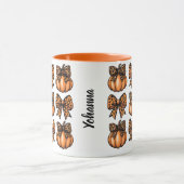 Happy Halloween Leopart Bow Pumpkin Coquette Tasse (Zentrum)