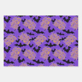 Happy halloween Lettering Violet Geschenkpapier Set (Vorderseite)