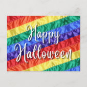 Happy Halloween LGBT Gay Regenbogen Fahne bunt Postkarte (Vorderseite)