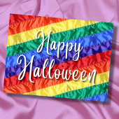 Happy Halloween LGBT Gay Regenbogen Fahne bunt Postkarte