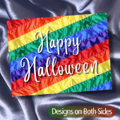 Happy Halloween LGBT Gay Regenbogen Fahne bunt Postkarte
