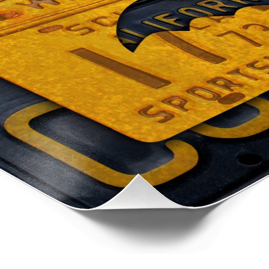 Happy Halloween Licence Plate Art Bats Poster (Ecke)
