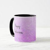 Happy Halloween Lila Black Widow Spider Tasse (Vorderseite Links)