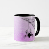 Happy Halloween Lila Black Widow Spider Tasse (VorderseiteRechts)