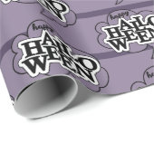 Happy halloween lila Design Geschenkpapier (Rolleneckpunkt)