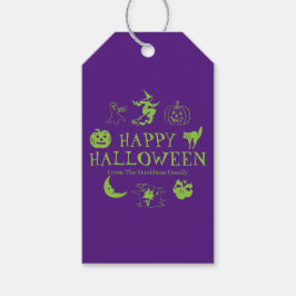 Happy Halloween lila grüner individuelle Name spuk Geschenkanhänger