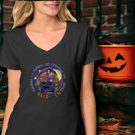 Happy Halloween Lila Hexe Geburtstag T - Shirt