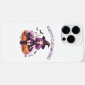 Happy Halloween Lila Hexenkürbis & Fledermäuse Case-Mate iPhone Hülle (Rückseite (Horizontal))