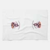 Happy Halloween Lila Hexenkürbis & Fledermäuse Geschirrtuch (Horizontal)